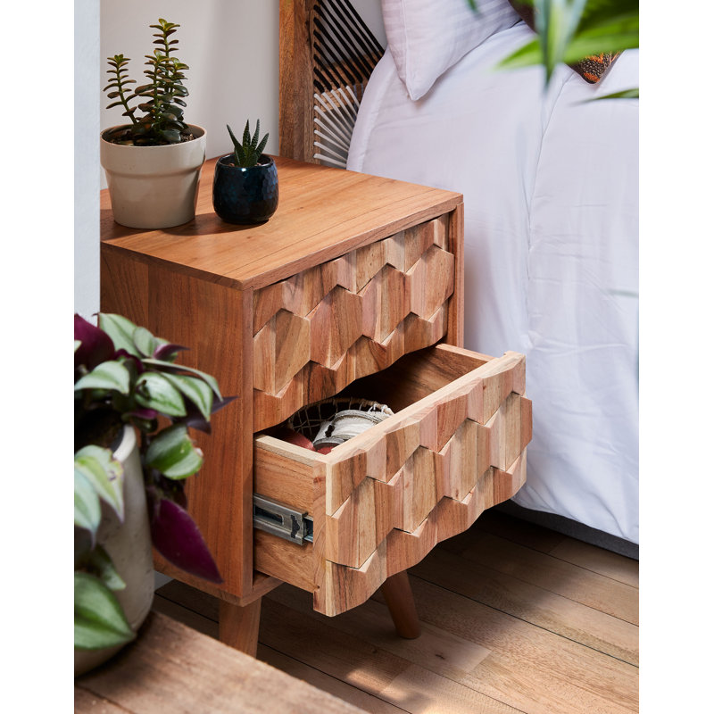 Corrigan Studio Cayson Solid Wood Bedside Table & Reviews Wayfair.co.uk